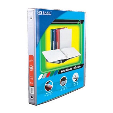 Bazic Products Bazic    1/2" White 3-Ring View Binder w/ 2-Pockets, 12PK BA36448